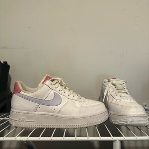 Nike Air Force 1 Sneakers - White and Pink